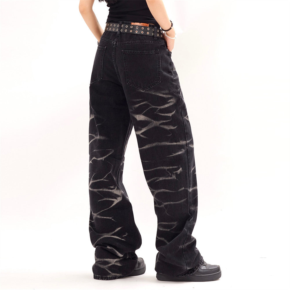 Kiss+United Men's And Women's Punk Hip Hop Casual Wide-leg Straight Pants