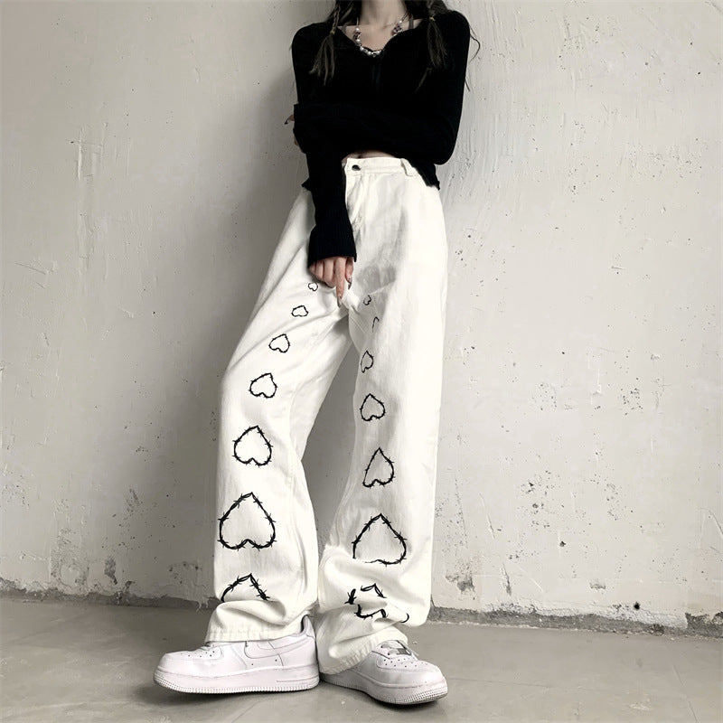 Kiss+United Heart Fall Street Women Jeans