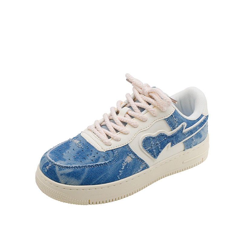 Kiss+United Vintage Collab Air-cooled Sticky Shoes Denim Blue Casual