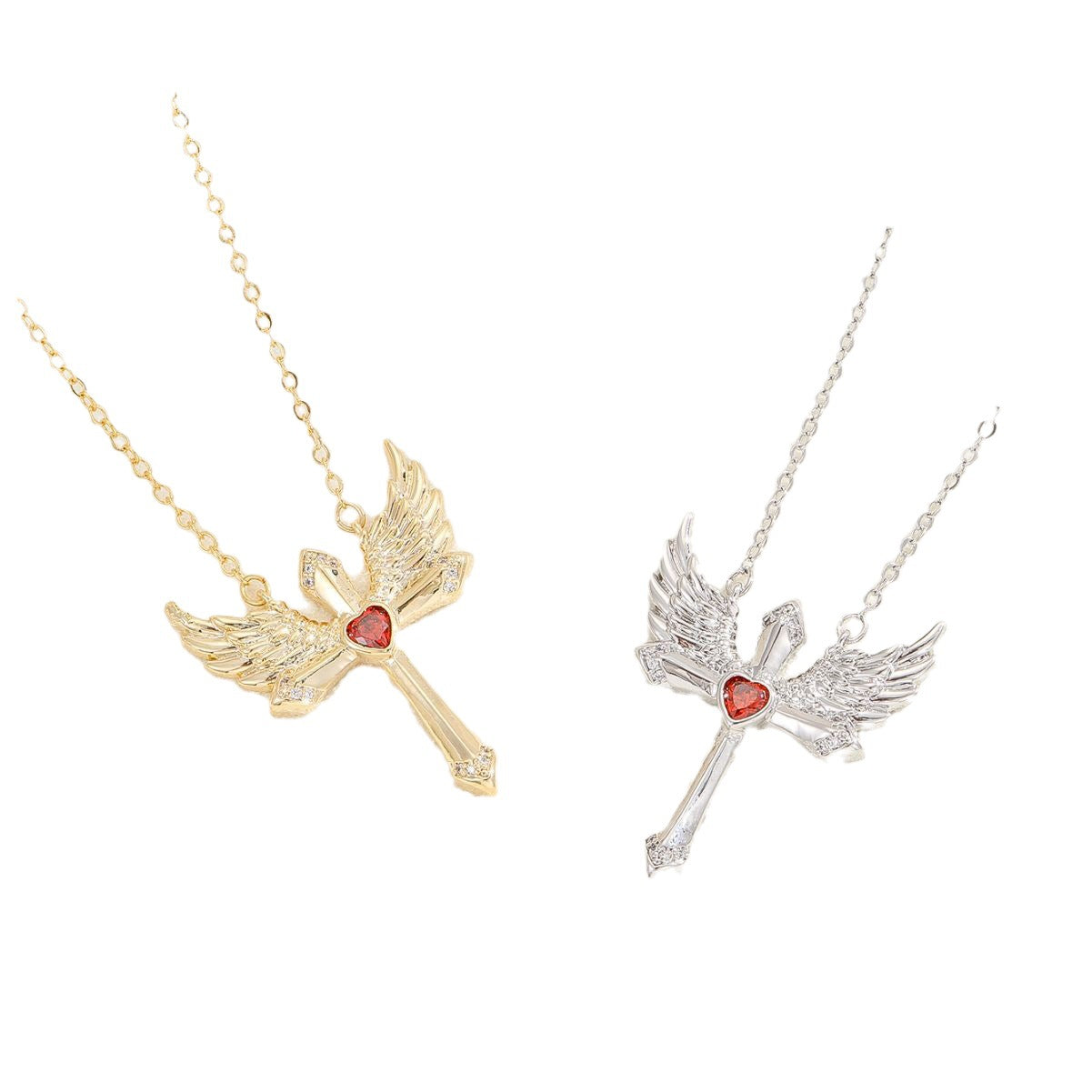 Kiss+United Romantic Angel Wings Ornament Cupid Necklace