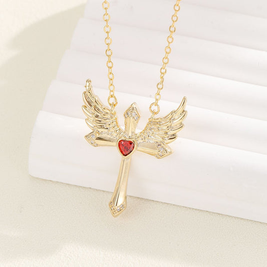 Kiss+United Romantic Angel Wings Ornament Cupid Necklace