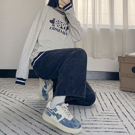 Kiss+United Vintage Collab Air-cooled Sticky Shoes Denim Blue Casual