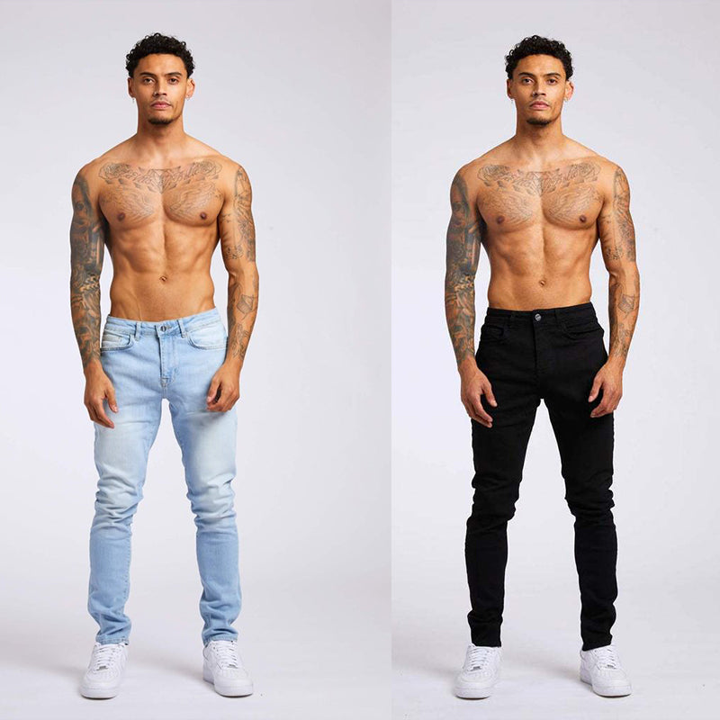 Kiss+United Men's Fashion Casual Slim Fit High Waist Jeans