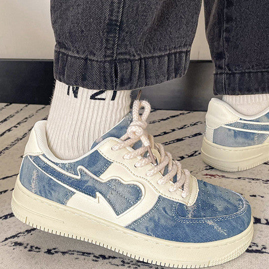 Kiss+United Vintage Collab Air-cooled Sticky Shoes Denim Blue Casual