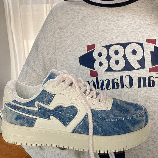 Kiss+United Vintage Collab Air-cooled Sticky Shoes Denim Blue Casual