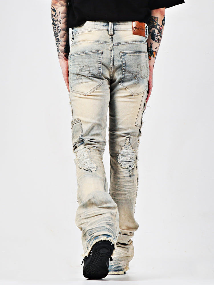 Kiss+United Vintage Elastic High Street Flare Jeans